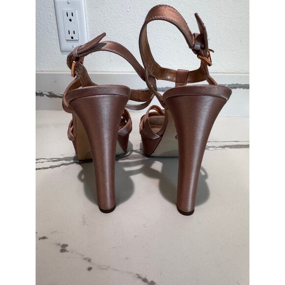 Michael Kors Catalina Satin High Heel Sandals (5" heel) Pink Blush Size 8 - Picture 10 of 11